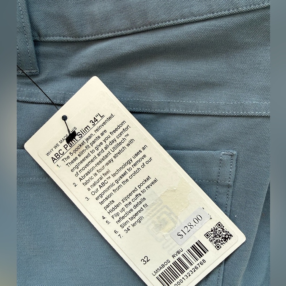 lululemon athletica ABC Pant Slim in muted blue
